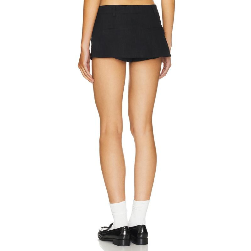 LIONESS Rhode Mini Skirt in Onyx Black