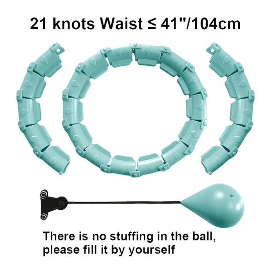 Weighted Adjustable Smart Hula Circle Sport Hoops Weight Loss Exercise Detachable Knots