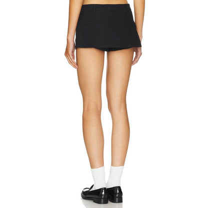 LIONESS Rhode Mini Skirt in Onyx Black